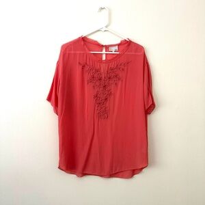 Wilfred 100% Silk Blouse with Floral Detailing